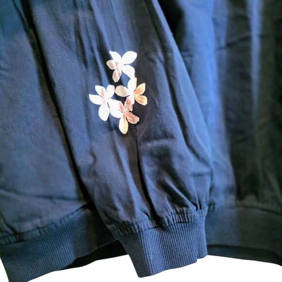 Crazy Shirt Hawaii Floral Pullover Lightweight Top XL Unisex M Navy Blackberry - Picture 5 of 13